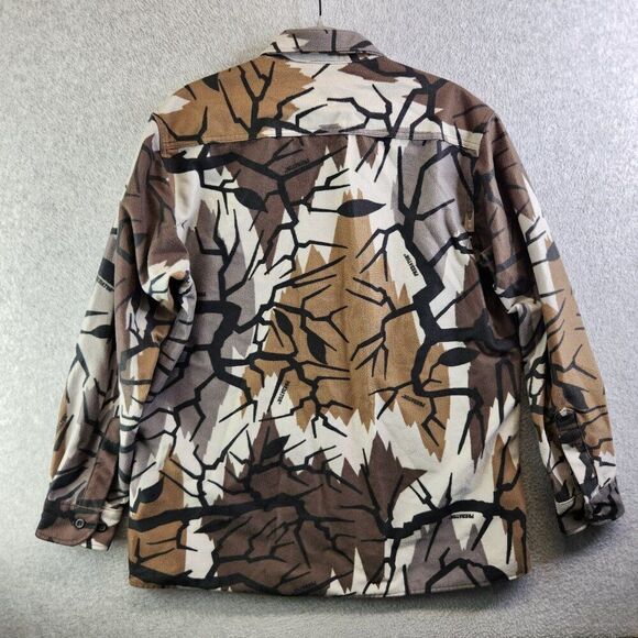 Vintage Cabelas Shirt Mens L Predator Camo Chamois Fleece Hunting Spooky 90s Vtg - Picture 11 of 12